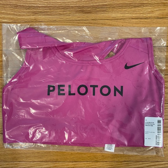 PELOTON PINK NIKE BRA NIKE ACTIVE FUSCHIA SWOOSH - Picture 4 of 4